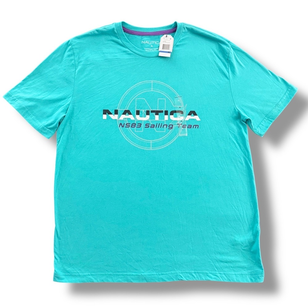 Nautica Mens XL Aqua Lagoon NS83 Sailing Team Graphic T-Shirt V27602 NEW‎